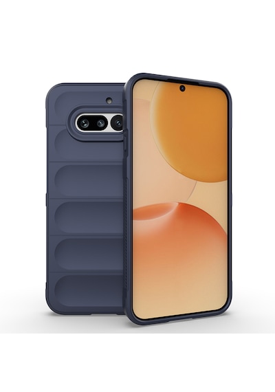 Nothing Phone 4a Kılıf Kamera Korumalı Darbe Emici Esnek Tpu Oyuklu Arka Yüzey Tasarımlı Pürüzsüz Silikon Lacivert