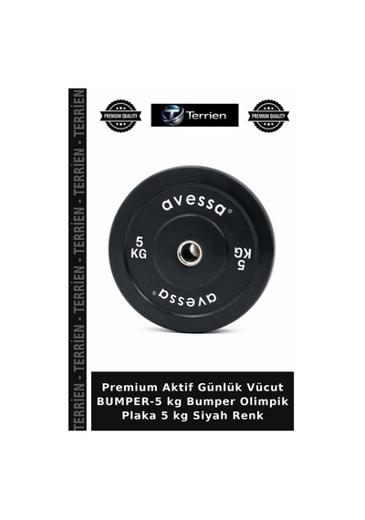 Premium Aktif Günlük Vücut Bumper-5 Kg Bumper Olimpik Plaka 5 Kg Siyah Renk