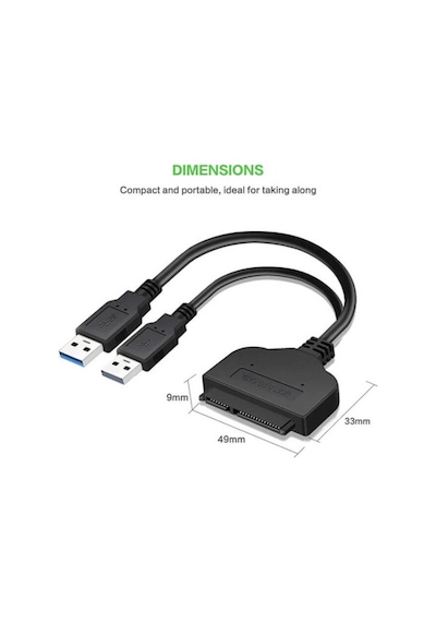 Usb 3.0 2.5" Sata SSD HDD Hard Disk Veri Aktarma Kablosu