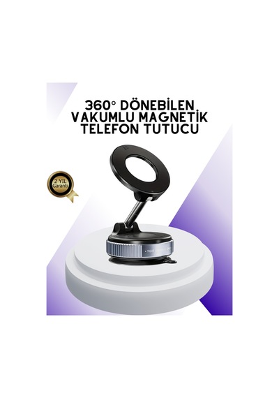 Manyetik Araç Telefon Tutucu 360 Derece Dönebilen Vakumlu Stand - Lisinya Standart