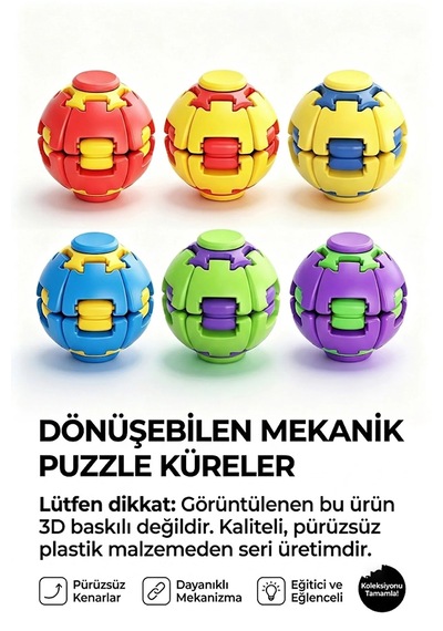 Spin Ball Mekanik Stres Topu Fidget Oyuncak Dönüşebilen Puzzle Çark Bas Çevir Döndür
