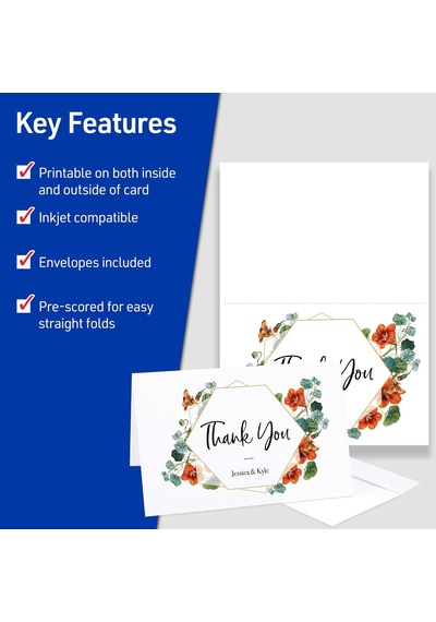 Avery Greeting Cards, Inkjet Yazıcılar, 20 Boş Kart Ve Zarf, 5,5