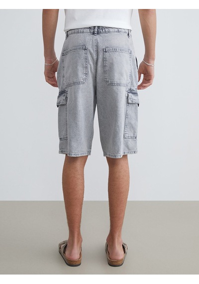 Lcw Jeans Gri Rahat Kalıp Erkek Jean Şort