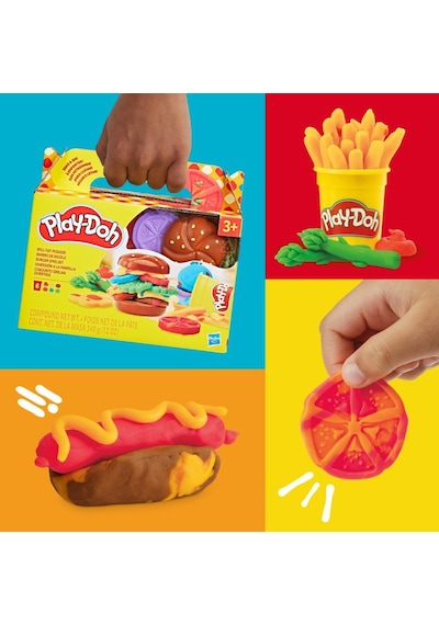 Play Doh Yiyecek Şekilleri Oyun Hamur Seti G1609 G1614 Izgara renkli