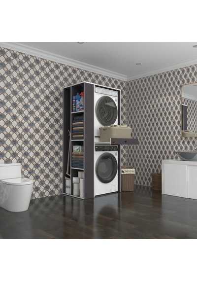 Kenzlife Çamaşır-Kurutma Makinesi Dolabı Bacce Sol Gri 187 090 60 Çekmeceli Banyo Çok Renkli Kenzlife Çamaşır-Kurutma Makinesi Dolabı Bacce Sol Gri 187 090 60 Çekmeceli Banyo Çok Renkli