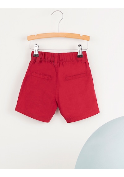 Denokids Ollie&Olla V Cepli Kırmızı Gabardin Erkek Çocuk Şort Çok Renkli