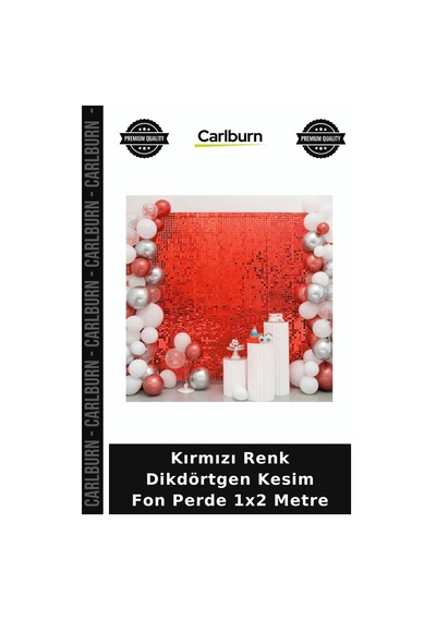 Kırmızı Renk Dikdörtgen Kesim Fon Perde 1x2 Metre Düğün Dekorasyonu Parıltılı Dekor Salon Perdesi Çok Renkli