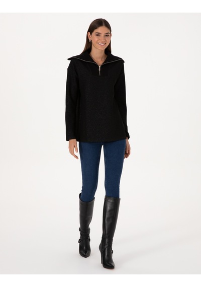 Pierre Cardin Kadın Siyah Sweatshirt 50309124-vr046 Siyah