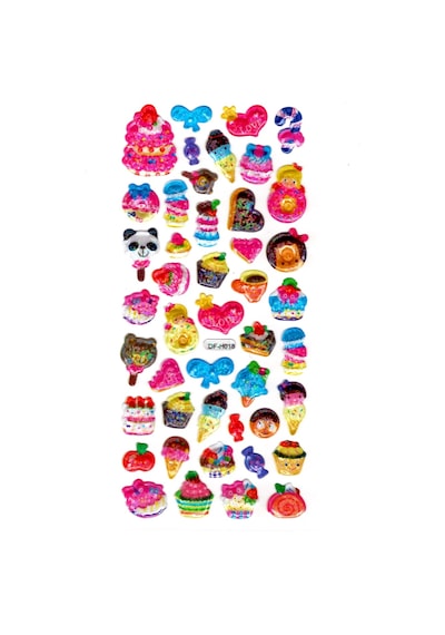 Işıltılı Sticker Kabartmalı Stiker Defter Planlayıcı Etiket Dfh018 -18x9cm - Şeker Hayvan