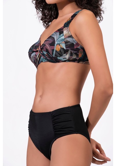 Endeep Kadın Büzgü Detaylı Toparlayıcı Bikini Takımı Siyah
