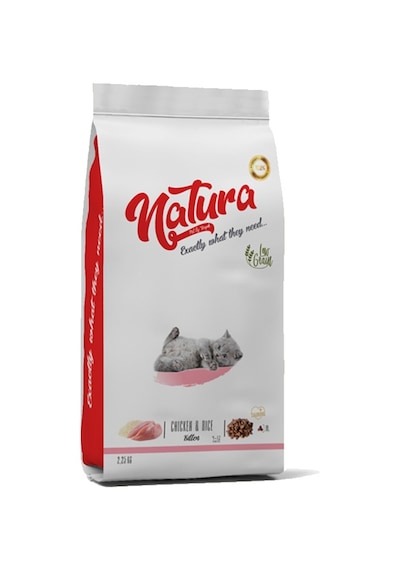 Natura Kitten Tavuklu ve Pirinçli Düşük Tahıllı Yavru Kedi Maması 2250 G