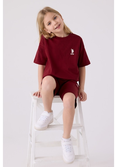U.S. Polo Assn. U.s. Polo Assn Kız Çocuk Bordo Bermuda Takım Bordo