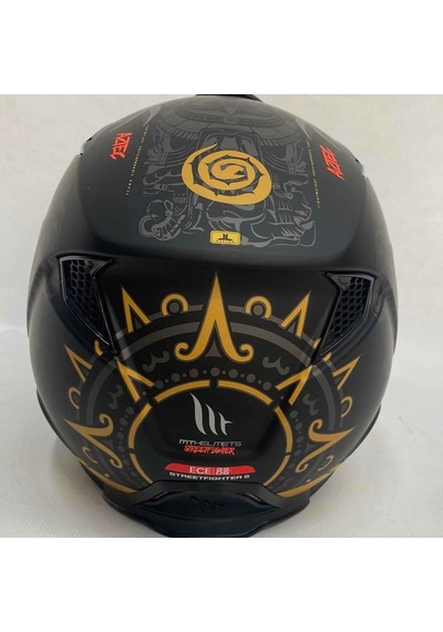 Mt Street Fighter Sv Aztec Motosiklet Kaskı 65182 Mat Siyah Sarı