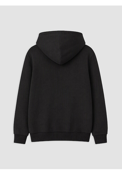 LC Waikiki Lcw Kids Siyah Kapüşonlu Erkek Çocuk Fermuarlı Sweatshirt New Blakız Çocuk