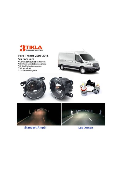Transit 2006-2018 Beyaz Led Xenon Sis Farı Seti