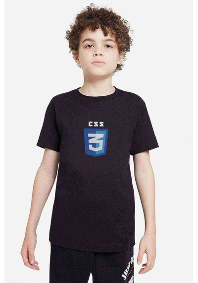 Tshirthane Css Baskılı Unisex Çocuk Siyah Tshirt