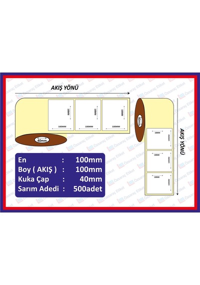 Özsaraç Etiket Eko Termal Etiket 100 x 100 MM