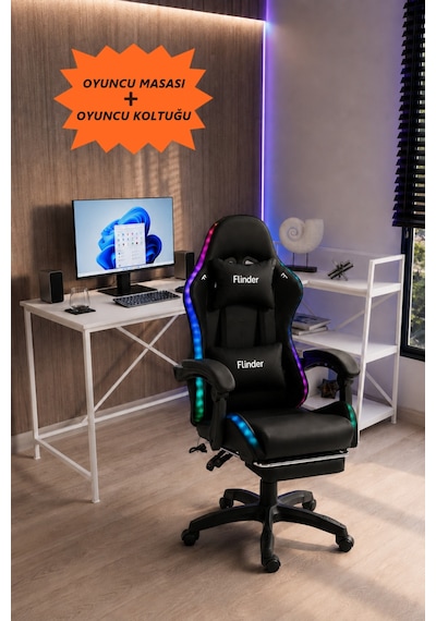 Oyuncu Masası + Oyuncu Koltuğu Takımı, L Masa Ve Ledli Sandalye Seti, Raflı Masa, Gaming Masası, Gaming Sandalyesi-3 Diğer Oyuncu Masası + Oyuncu Koltuğu Takımı, L Masa Ve Ledli Sandalye Seti, Raflı Masa, Gaming Masası, Gaming Sandalyesi-3 Diğer