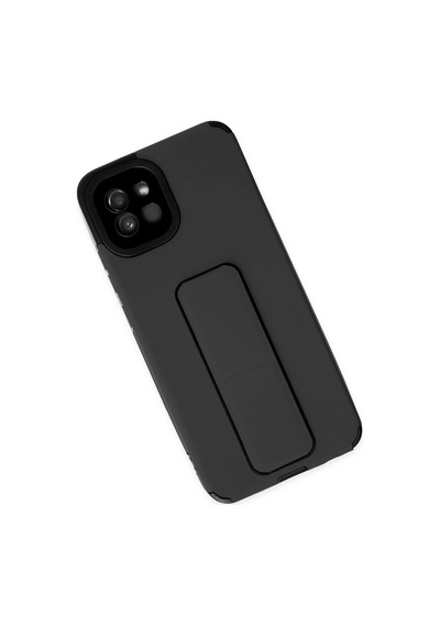 Gld-spt- Newface Samsung Uyumlu Galaxy A03 Kılıf Mega Standlı Silikon - Siyah
