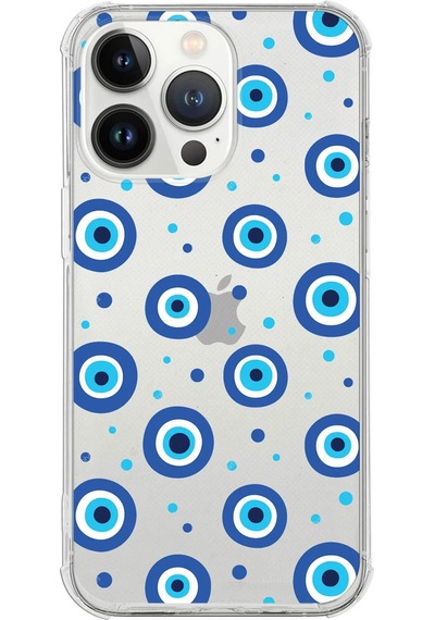 Printify Apple Uyumlu iPhone 13 Pro Max Devil Eye 1 Baskılı Şeffaf Köşe Korumalı Antişok Kılıf 0166a