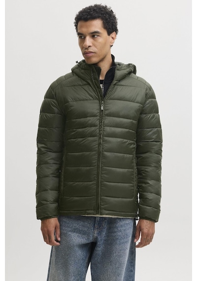 Jack & Jones Jjekıngsley Erkek Kapüşonlu Hafif Şişme Mont Puffer Günlük Rahat Haki