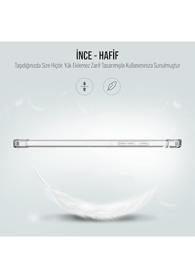 Galaxy Uyumlu Tab A9 X110/Galaxy Uyumlu Tab A11 Tablet Kılıf Şeffaf Silikon Arka Kapak