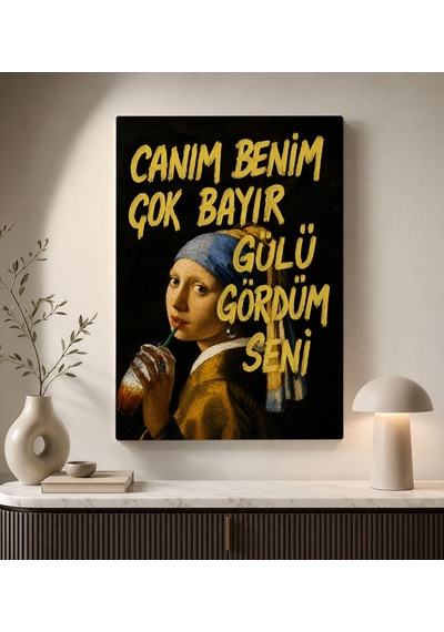 Bk Gift Vintage Klasik Sanat Esprili Sözlü Dekoratif Kanvas Tablo - 41 Çok Renkli