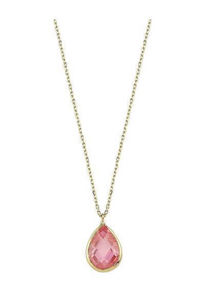 Altın Kolye Pembe Taşlı 14 Ayar 1.10 Gram