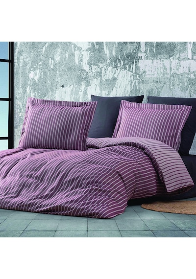 Maxstyle Bambu Çizgili Bordo Çift Kişilik Nevresim Takımı Bordo