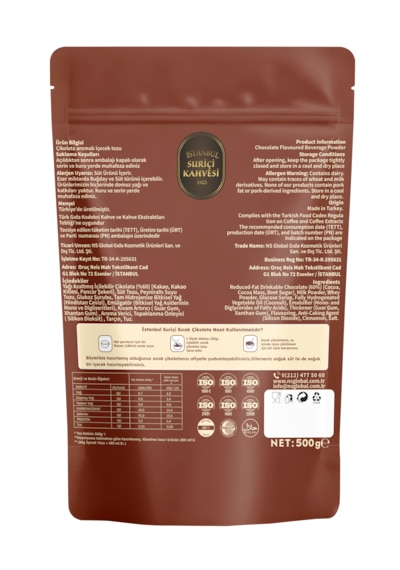 Sıcak Çikolata 500gr Çözünebilir