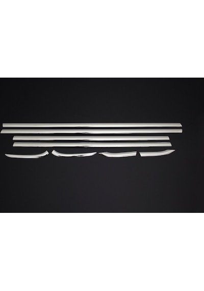 Ford Fiesta 2009-2017 Cam Çıtası 8 Parça Paslanmaz Krom
