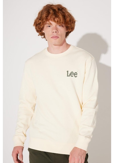Lee Bisiklet Yaka Sweatshirt Ekru