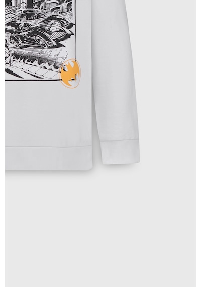 AC&Co / Altınyıldız Classics Erkek Beyaz Batman Lisanslı 3 İplik Loose Fit Bol Kesim Pamuklu Bisiklet Yaka  Sweatshirt Beyaz