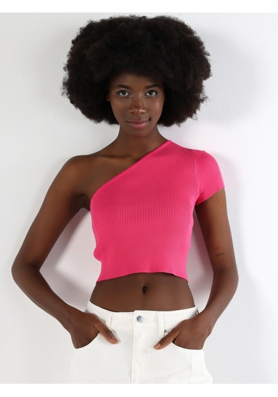 Colin's Slim Fit Strappy Crop Pembe Kadın Kısa Kol Tişört CL1064263_Q1.V1_PFS