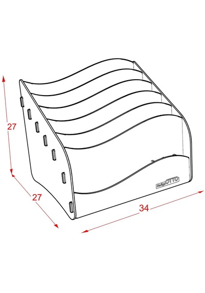 Design Otto Wavy Masaüstü Organizer Evrak Rafı - 6 Renk Siyah - 114808291 Siyah