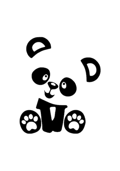 One Vıp Sale Sevimli Panda Oto Özel Üretim Siyah 25 X 30 Cm Mukavemetli