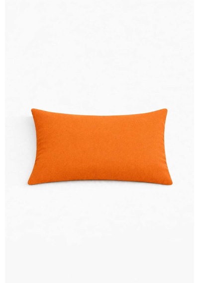 Kadife Dokulu Turuncu Kırlent Yastık Kılıfı 2 Adet 45 X 45 Cm