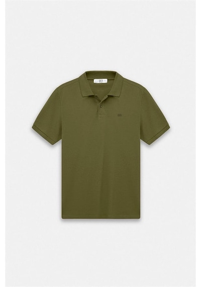 Süvari Haki Regular Düz Baskısız Pike Düğmeli Polo Yaka Tişört Ts1014000471-yh1
