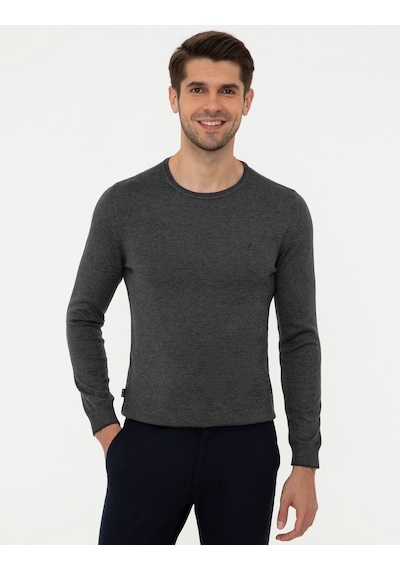 Pierre Cardin Erkek Gri Melanj Triko Kazak 50248582-vr086 Gri Melanj