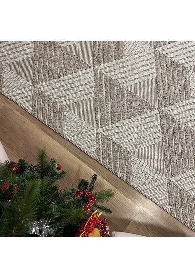 Hoom Rugs Vega S5505a Vizon Bej Hav Toz Vermez Hasır Dokuma Modern Makina Halısı Vizon Bej