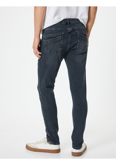 Koton Skinny Fit Kot Pantolon - Michael Jean İndigo Stone 4sam40125nd İndigo - Taş