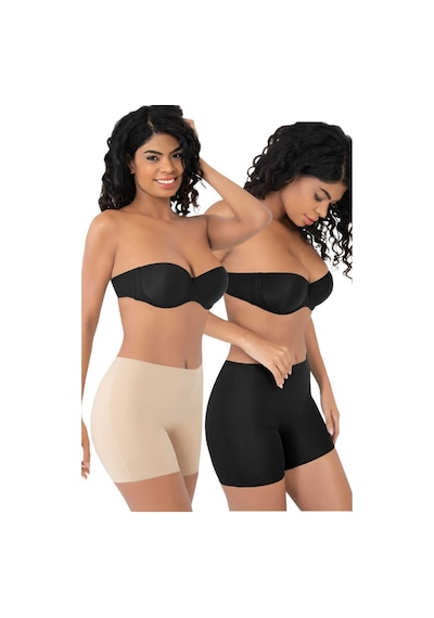 Uniquetrenders Kadın Lazer Kesim Ve Toparlayıcı Yüksek Bel Boxer Korse 2'li Set Siyah - Ten Rengi