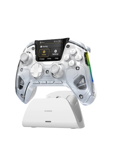Manba One Kablosuz Gamepad Beyaz 2 Ekran, Manyetik Stand, Pc/switch/android/Apple ios Uyumlu  Desteği