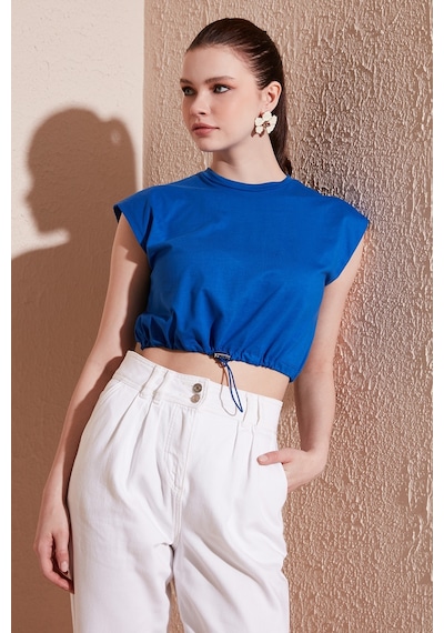 Lela Bisiklet Yaka % 100 Pamuk Crop Bayan T Shirt 5865587 Saks