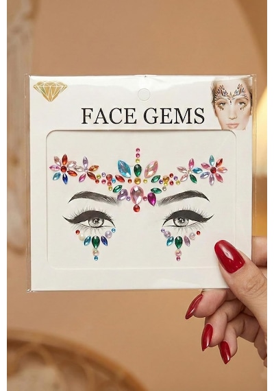 Çok Renkli Yüz Taşı Face Gems Parti Festival Makyaj Aksesuarı