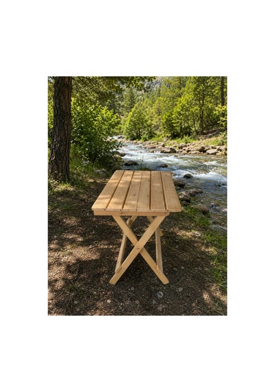 Katlanır Piknik Masası 70x45 Ahşap Bej - 895165569 Bej