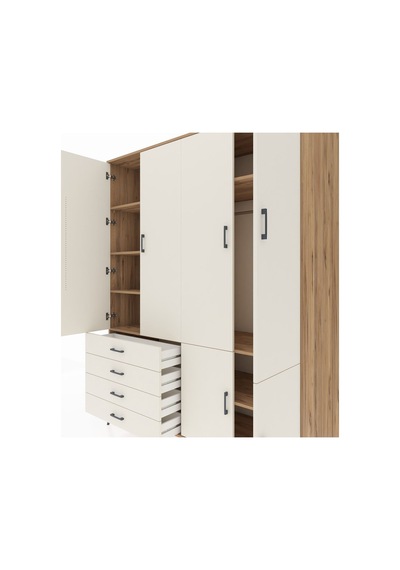 Kronos Gardrop 7 Raflı 4 Çekmeceli Tek Askılı 176x59x221 Çam-aytaşı Aytaşı Kronos Gardrop 7 Raflı 4 Çekmeceli Tek Askılı 176x59x221 Çam-aytaşı Aytaşı