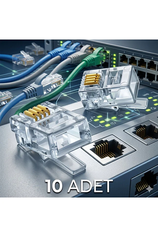 Rj11 4pin Jak 4p4c Telefon Kablosu Için Konnektör 4 Pinli Plug Altın Kaplama 4 Çekirdek 50 Adet