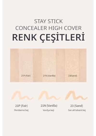 Yüksek Kapatıcı Ve Uzun Süre Kalıcı Stick Concealer Stick Concealer Cover 23 Sand