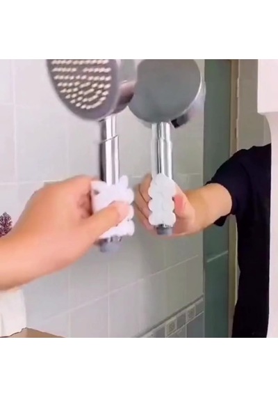 7 Vantuzlu Su Geçirmeyen Kancalı Banyo Duş Başlığı Askı Tutucu Silikon Güçlü Vakum Aparatı Beyaz